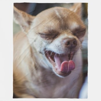 Yawning Chihuahua Fleece Blanket by atlanticdreams at Zazzle