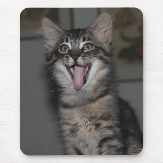 Yawning Kitten Mouse Pad (Front)