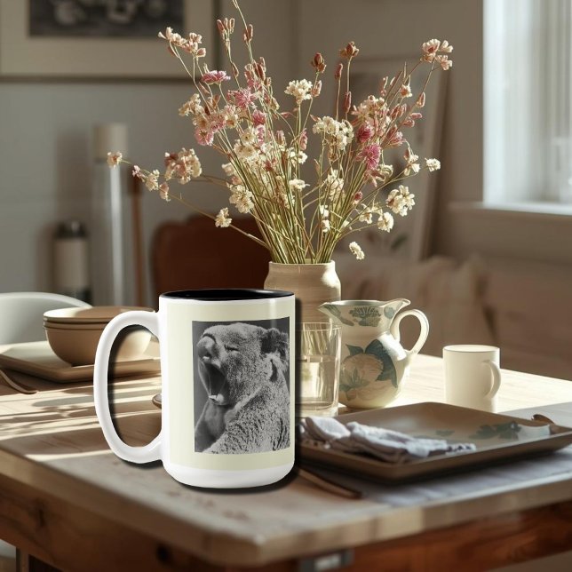 Yawning Koala-funny quote no2 Two-Tone Coffee Mug (Creator Uploaded)
