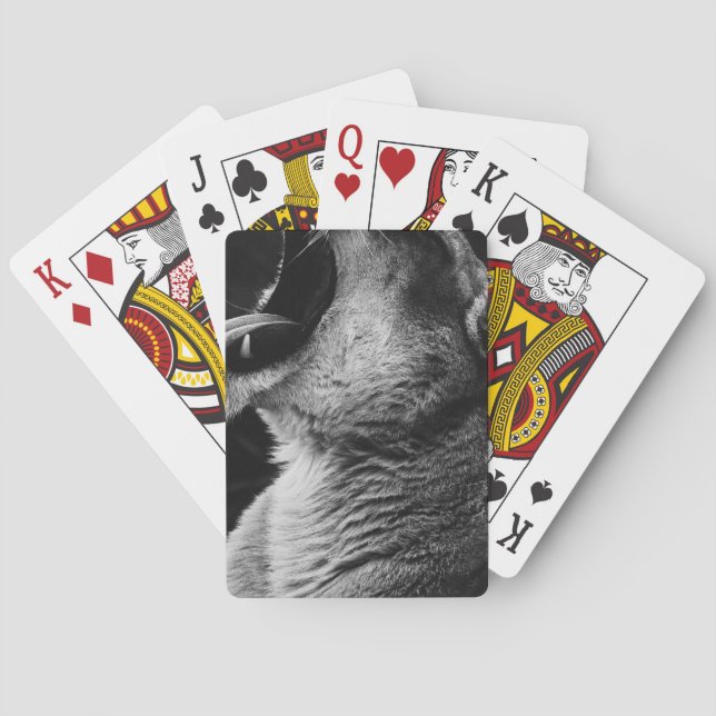 yawning lion poker cards (Back)