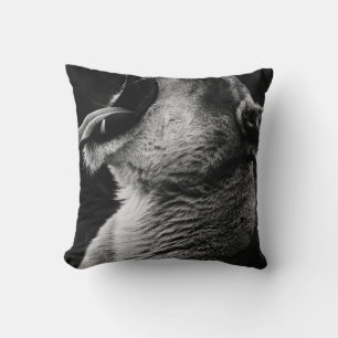 yawning lion throw pillow