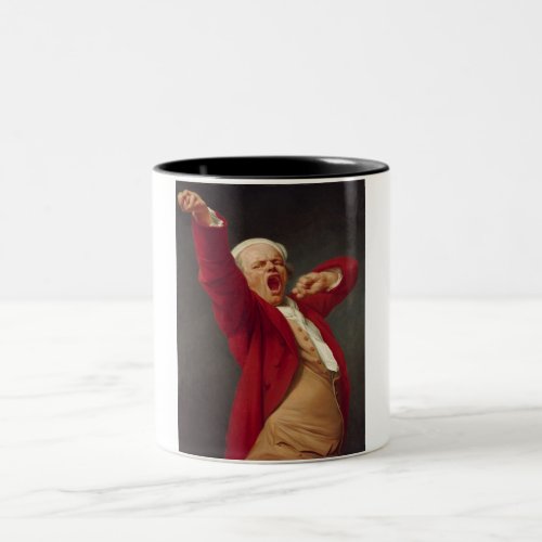 Yawning Man Self_Portrait by Joseph Ducreux Two_Tone Coffee Mug