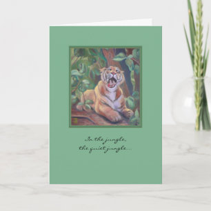 Yawning Tiger Blank Greeting Card