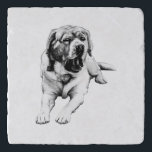 Yawns at the Table Trivet<br><div class="desc">Protect your surfaces with humor—this Labrador caught mid-yawn becomes a lighthearted centerpiece. Grain-rich detail makes it feel like a fine print in miniature.</div>