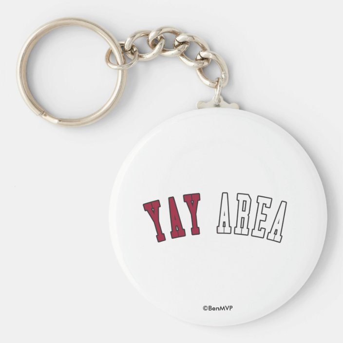 Yay Area in California State Flag Colors Keychain