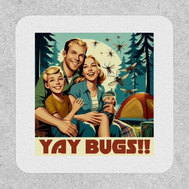 Yay Bugs Camping Funny Patch (Front)