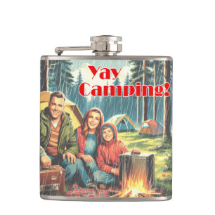 Yay Camping In The Rain Flask