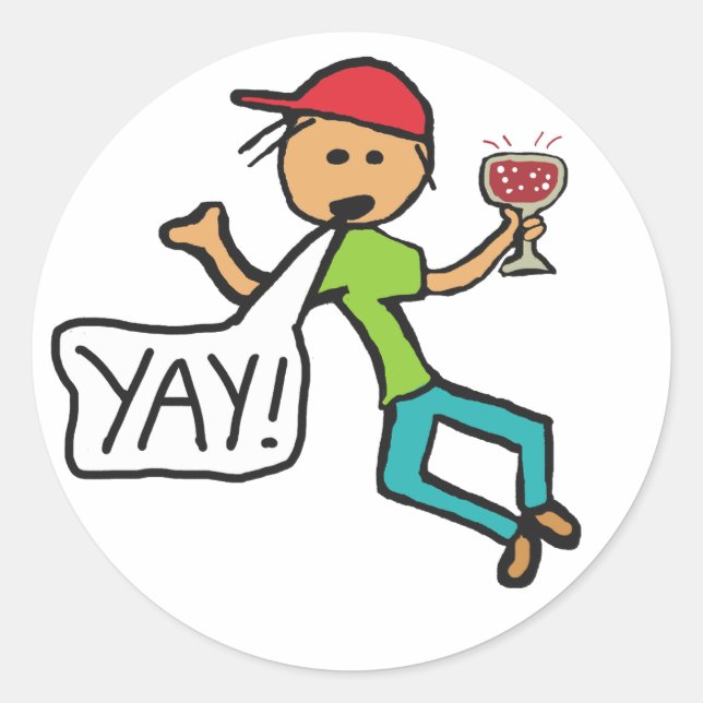 Yay! Classic Round Sticker (Front)