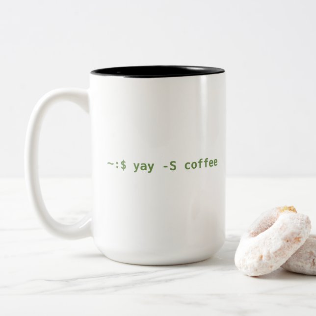 Yay Coffee! Two-Tone Coffee Mug (With Donut)