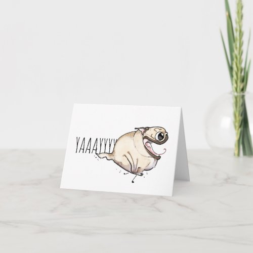 YAY Fawn Pug Zoomies Card