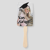 Yay Grad Fun Graduation Photo Moveable Mortarboard Hand Fan