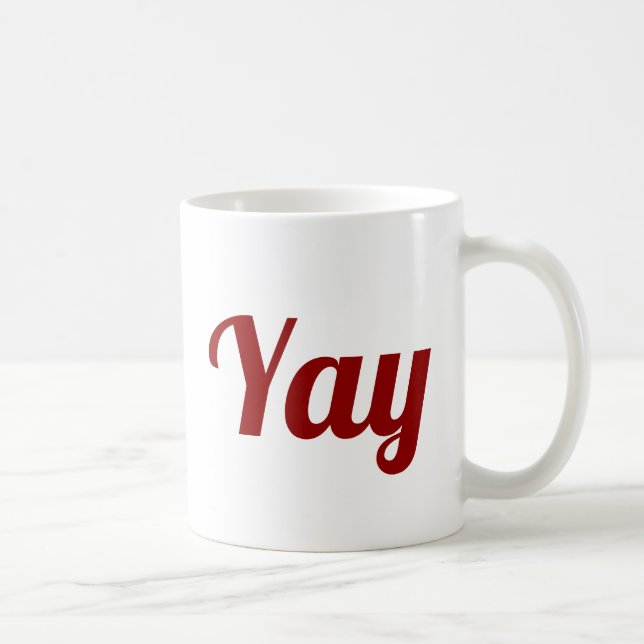 Yay Happy Uplifting Modern Positivity Cute Chic Coffee Mug (Right)