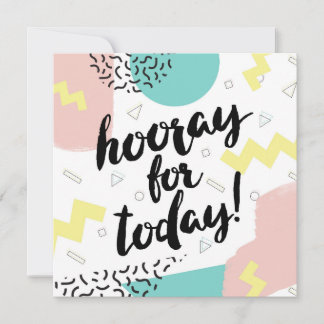 Yay, it's your birthday memphis eighties 90s girls holiday card