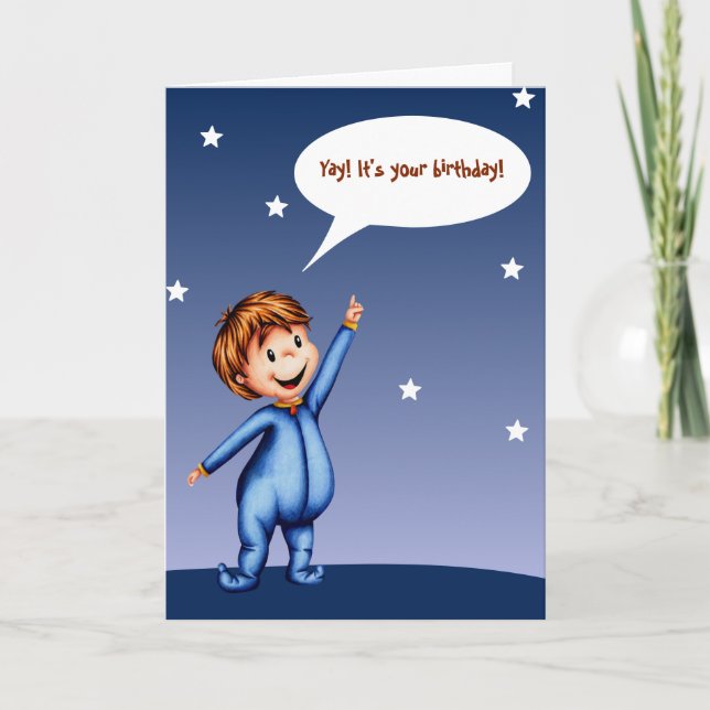 Yay It's your birthday Toddler Blue Birthday Card (Front)