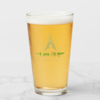 ~:$ yay -S beer (Official logo w/Fetch) Glass