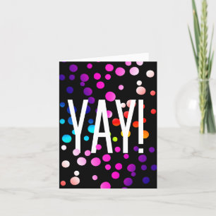 Yay! Thanks Neon Dots Letterpress Thank You Card