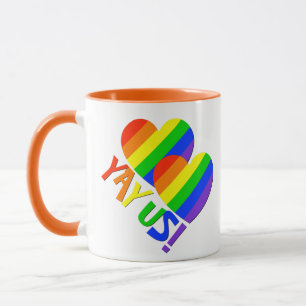 YAY US! Gay Couples Pride Rainbow Coffee Mug