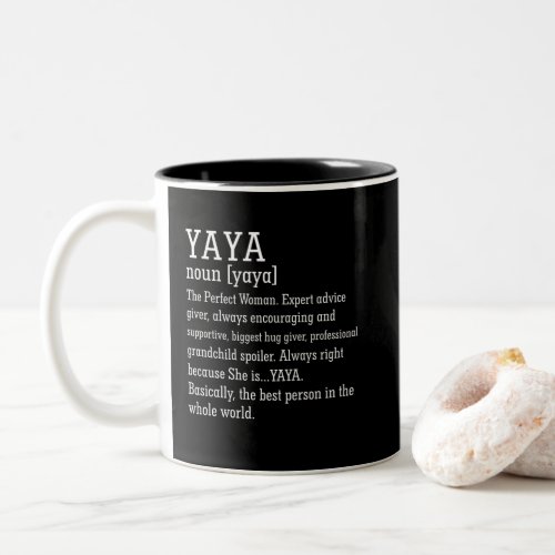 Yaya Definition Grandma Mothers Day Two_Tone Coffee Mug