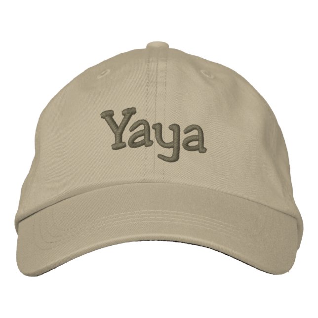 Yaya Embroidered Baseball Cap / Hat Khaki (Front)