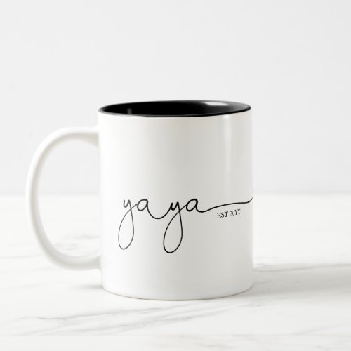 Yaya Established  Grandma Gift Two_Tone Coffee Mug