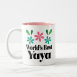 Yaya Gift for Grandmother Mothers Day Two-Tone Coffee Mug