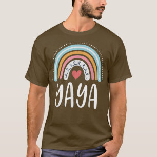 Yaya Gifts For Grandma Family Rainbow Graphic  T-Shirt