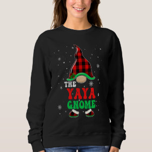 Yaya Gnome Buffalo Plaid Matching Family Christmas Sweatshirt