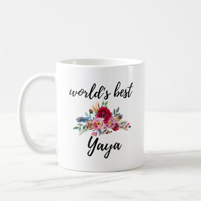 Yaya Greek Grandma Greece Grandmother Gift Coffee Mug (Left)