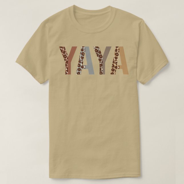 Yaya Leopard Print Mom Cute Mothers Day Funny Gran T-Shirt (Design Front)