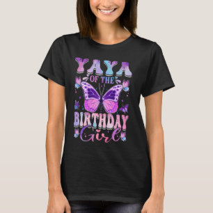 Yaya Of The Birthday Girl Butterfly Party Matching T-Shirt