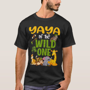 Yaya Of The Wild One Zoo Birthday Safari Jungle T-Shirt