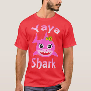 Yaya Shark Greek Grandma Funny Shark T-Shirt