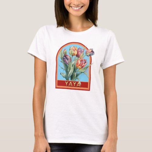 Yaya Vintage Floral Grandmother T_Shirt