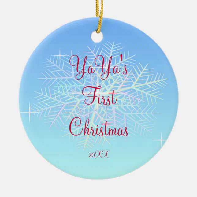 YaYa's First Christmas Snowflake Ornament | Zazzle