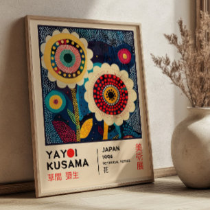 Yayoi Kusama Floral Exhibition Retro Botanical Poster