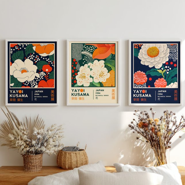 Yayoi Kusama Flowers Japanese Botanical Exhibition Wall Art Sets (Creator Uploaded)