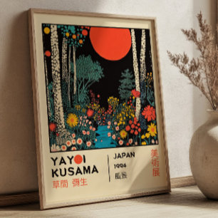 Yayoi Kusama Japanese Landscape RETRO Exhibition Poster