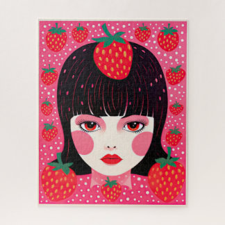 Yayoi Kusama Strawberry Girl Funky Jigsaw Puzzle