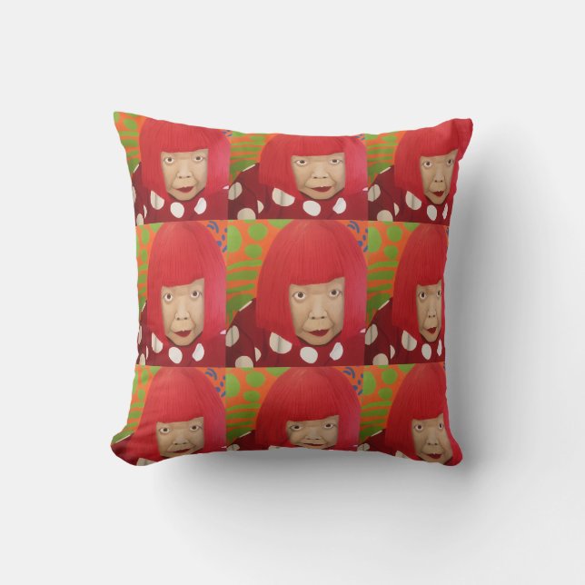 Yayoi Kusama Throw Pillow (Front)