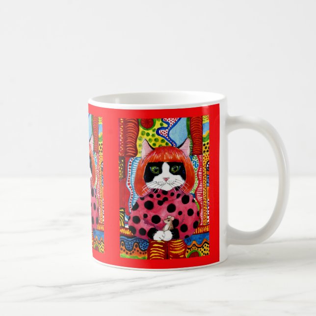 Yayoi Kusama tribute as Cute Cat mouse mug (Right)