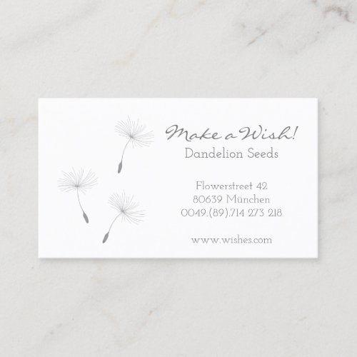  yBee Make a Wish Blowball Seeds  floral Business Card