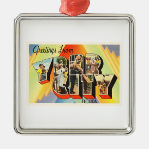 Ybor City Florida FL Old Vintage Travel Souvenir Metal Ornament