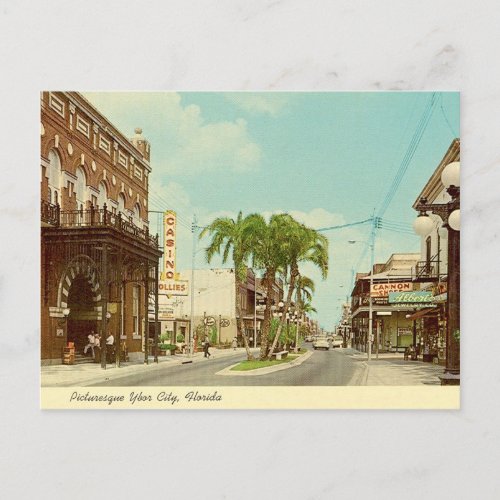 Ybor City Florida vintage street scene Postcard