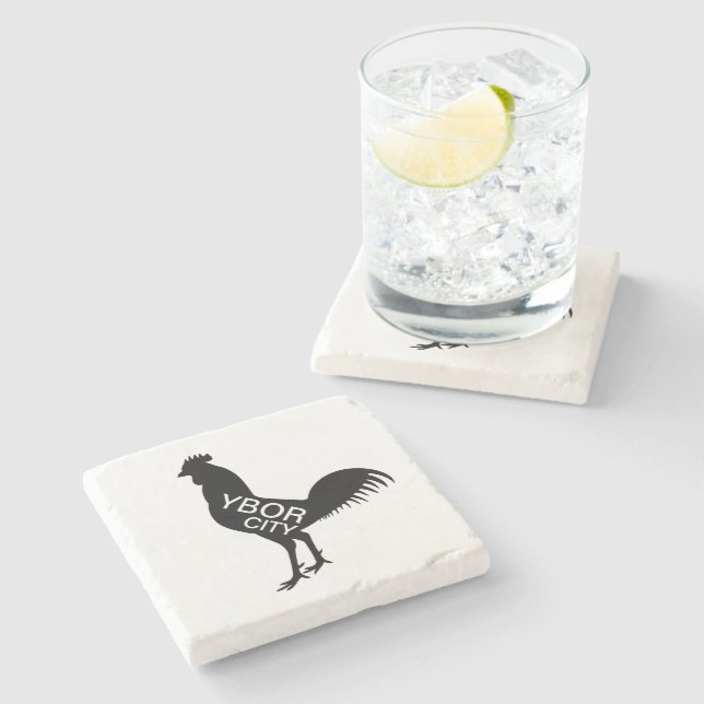 Ybor City Rooster Stone Coaster (Side)