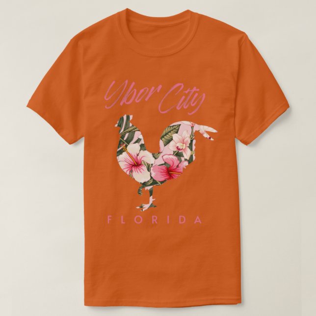 Ybor City Tampa Florida Chicken Lover Flower Souve T-Shirt (Design Front)