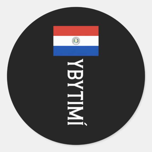 Ybytimã­ Paraguay Flag Emblem Escudo Bandera Crest Classic Round Sticker (Front)