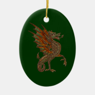 Ye Old Medieval Dragon Design Ceramic Ornament