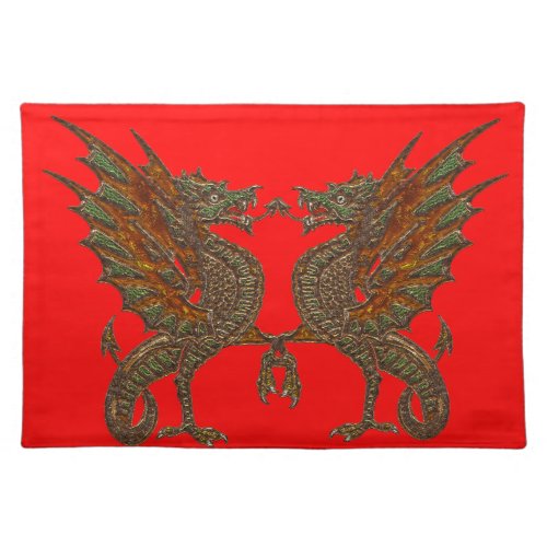 Ye Old Medieval Dragon Design Cloth Placemat