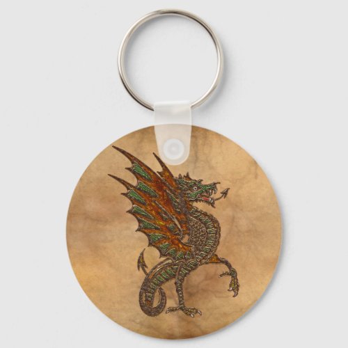 Ye Old Medieval Dragon Design Keychain