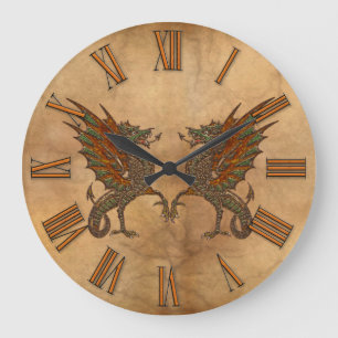 Ye Old Medieval Dragon Design Large Clock